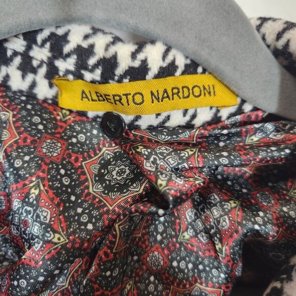 NWT‎ Alberto Nardoni Longline Houndstooth Shelby Coat Size 40 - Picture 8 of 8